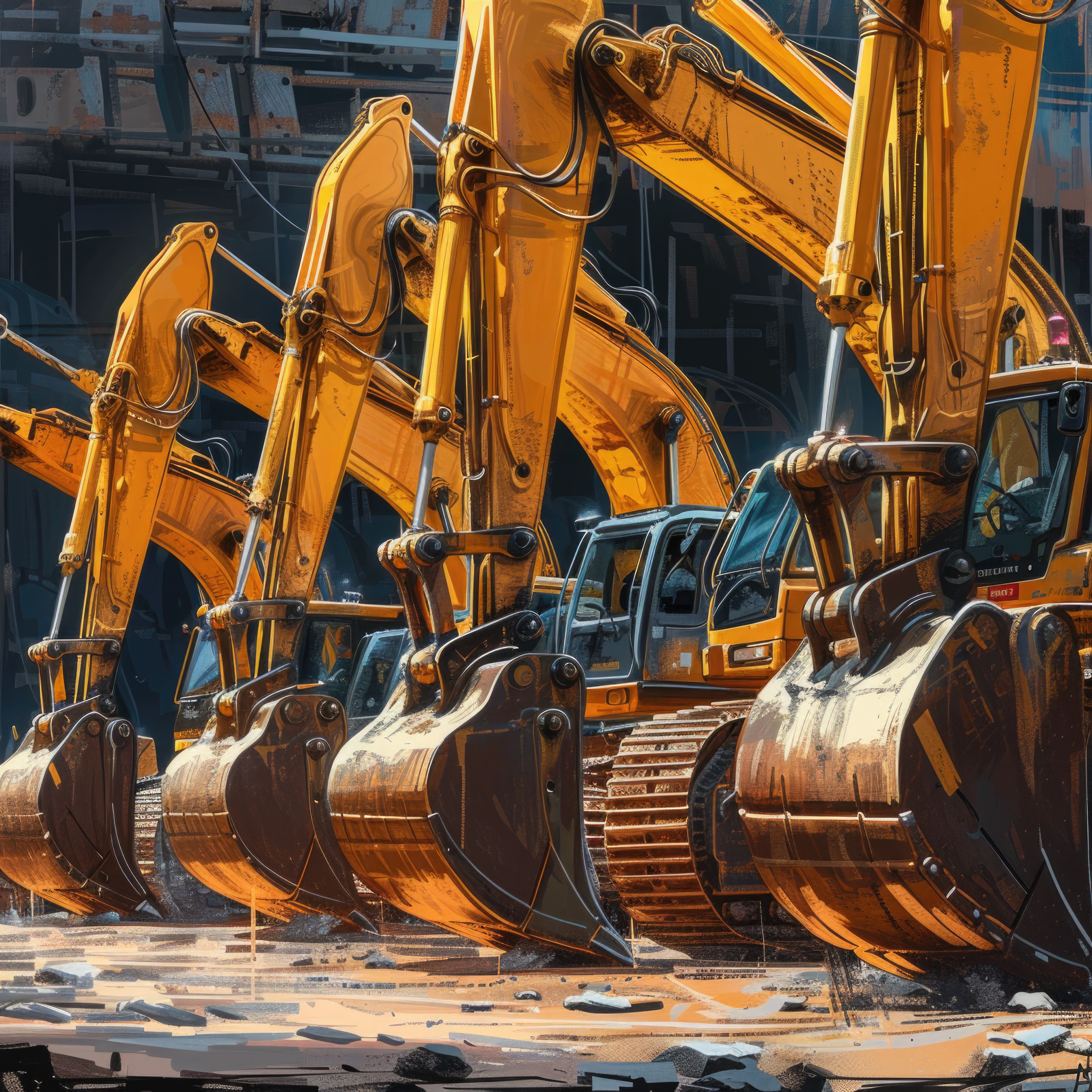Máquinas pesadas de construção - escavadeiras industriais